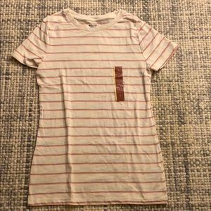 Blue, orange, and white striped Mossimo tee